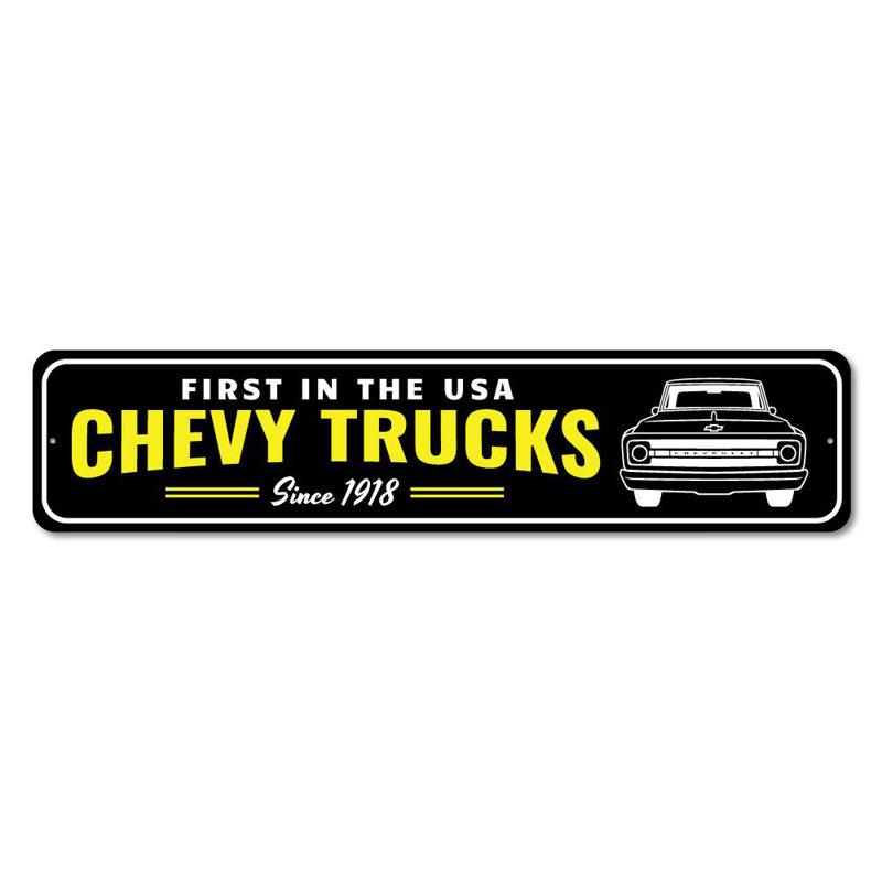 Enseigne en aluminium Chevy Truck, H 4 po x l 18 po x P 0,04 po