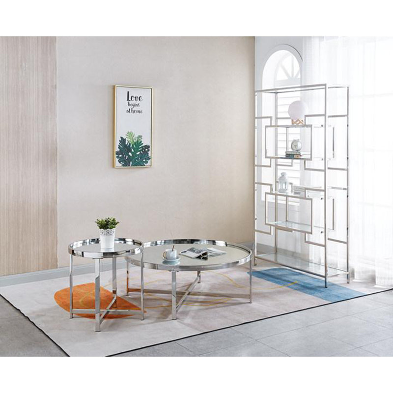 Cashus End Table, Stainless Steel