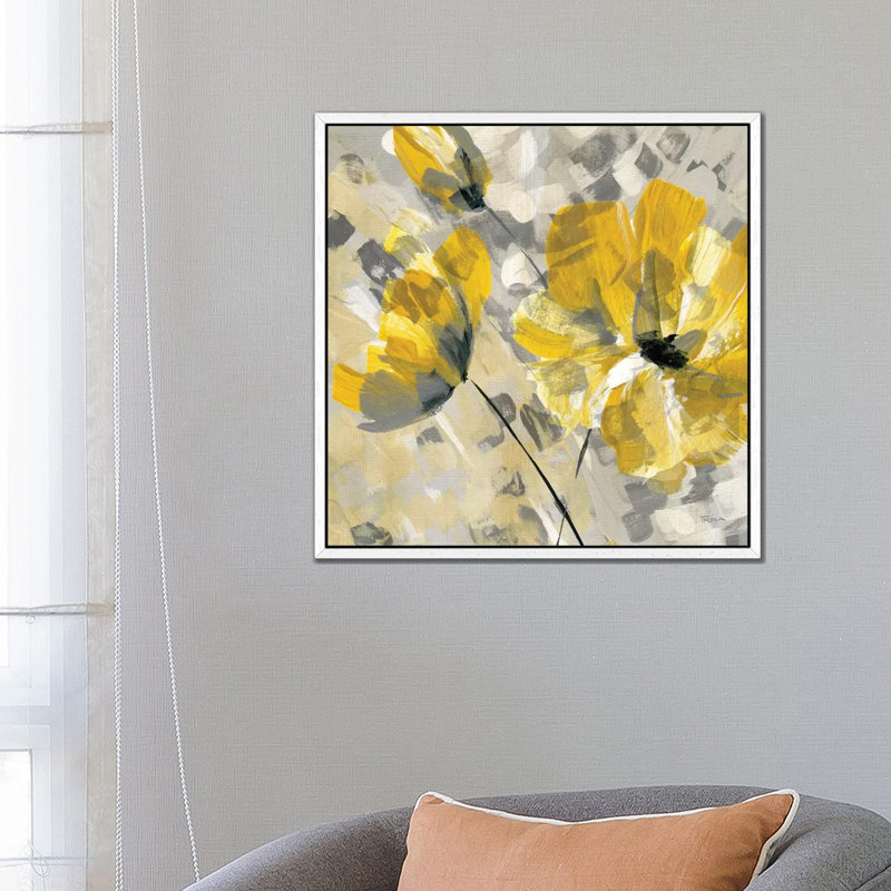 Buttercup II 1 Piece Painting on Canvas, 66.04 cm H x 66.04 cm W, White Floater Framed