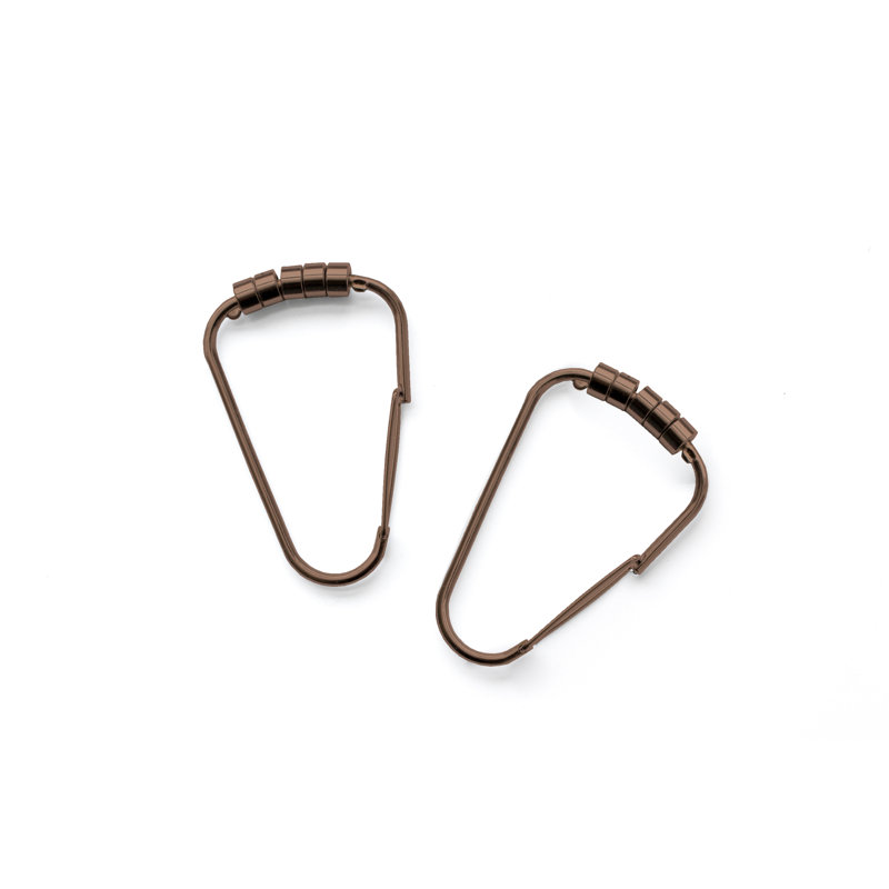 Crochets de rideau de douche oblo Premium, Bronze huilé