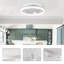 19" White Feather Bedroom Fan Light With Remote Control, Dimmable, 7 Blades, Reversible DC Motor, With LED Light