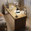 Bureaux en bois massif en L de couleur bois-107198188-107198186