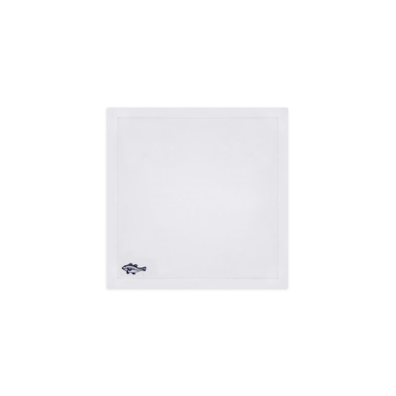 Marine Motif Embroidered Linen Napkins
