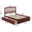 Lit plateforme en bois massif avec pied de lit et gigogne Marlton-89114871