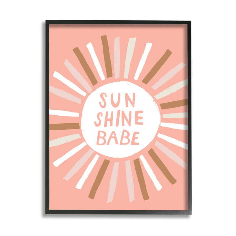 Rayons de soleil pastel Sun Shine Babe, Giclée encadrée noir minuit, H 14 po x l 11 po