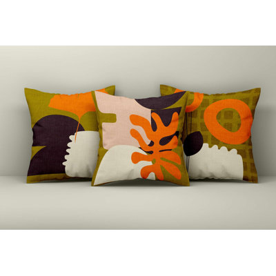 Stylish Cushion Cover Set (3 Pieces), 16.9 x 16.9 Inches | 50% Cotton / 50% Polyester, Washable & Ironable | Perfect for Home Decor, Sofa, and Living Room Accent, Soft and Durable Fabric