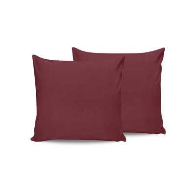 Luxurious Maroon Pillowcase Set (2 Pieces), 100% Cotton Ranforce, 31.5 x 31.5 inches | 155 Thread Count, Envelope Closure | Soft, Durable, Machine Washable for Comfortable Sleep & Elegant Bedroom Décor