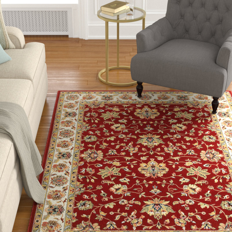 Tapis rouge / ivoire Greenwich, Rectangle 3 pi x 6 pi