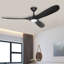 Ventilateur de plafond d'intérieur à 3 pales avec télécommande et lumière Netrapal, 3 couleurs de DEL, moteur à courant continu à 6 vitesses, minuterie-1175064504-1175064506