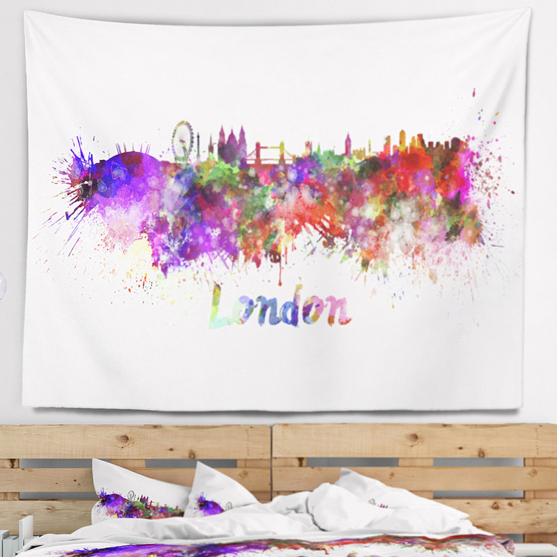 Tapisserie de londres skyline Cityscape, H 32 po x l 39 po