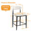 Teddy Boucle Upholstered Bar Stool, 65cm Counter Height with Metal Frame-609132006