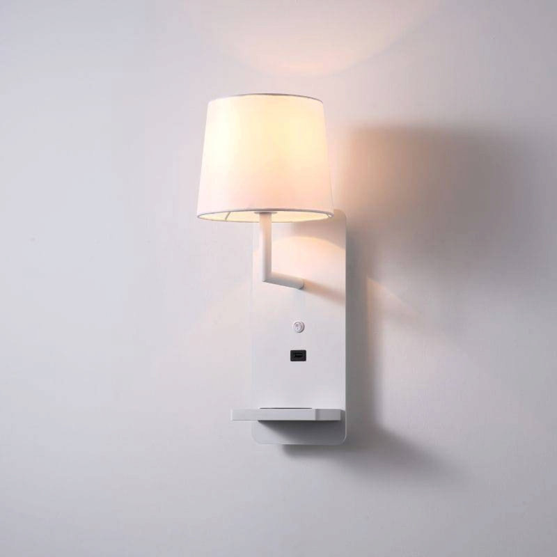 UltraBeam 4 Watt Bedside Reading Wall Lamp For Bedroom - USB & Wireless Charging, White