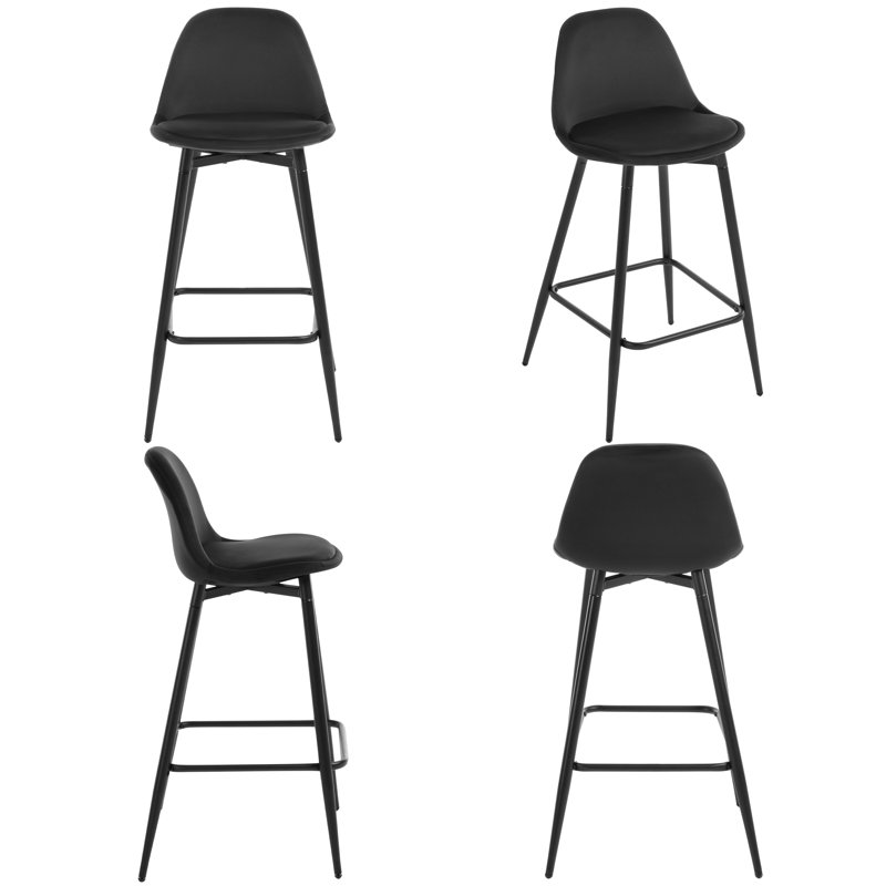 Yes Bar Stool, Black Velvet, 2