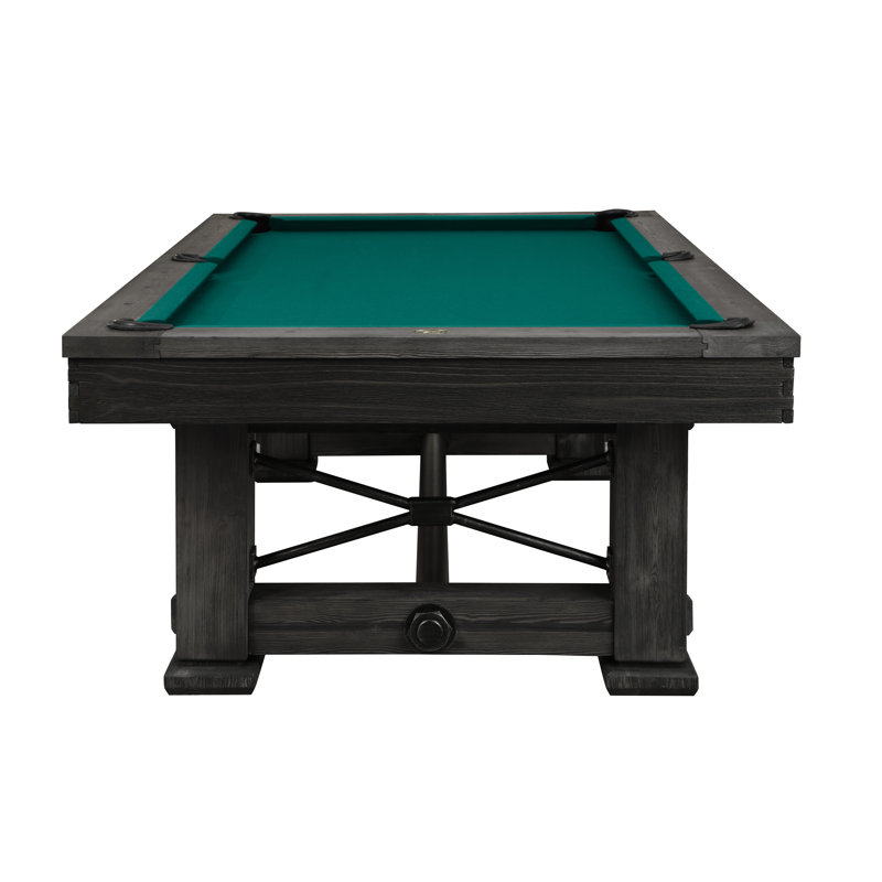 Rio Grande Slate Pool Table with Professional Installation Included, Basic Green, 8' 5", Weathered Raven