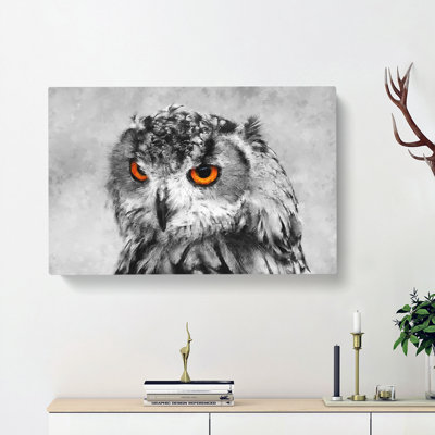 Orange Eyed Owl - Wrapped Canvas