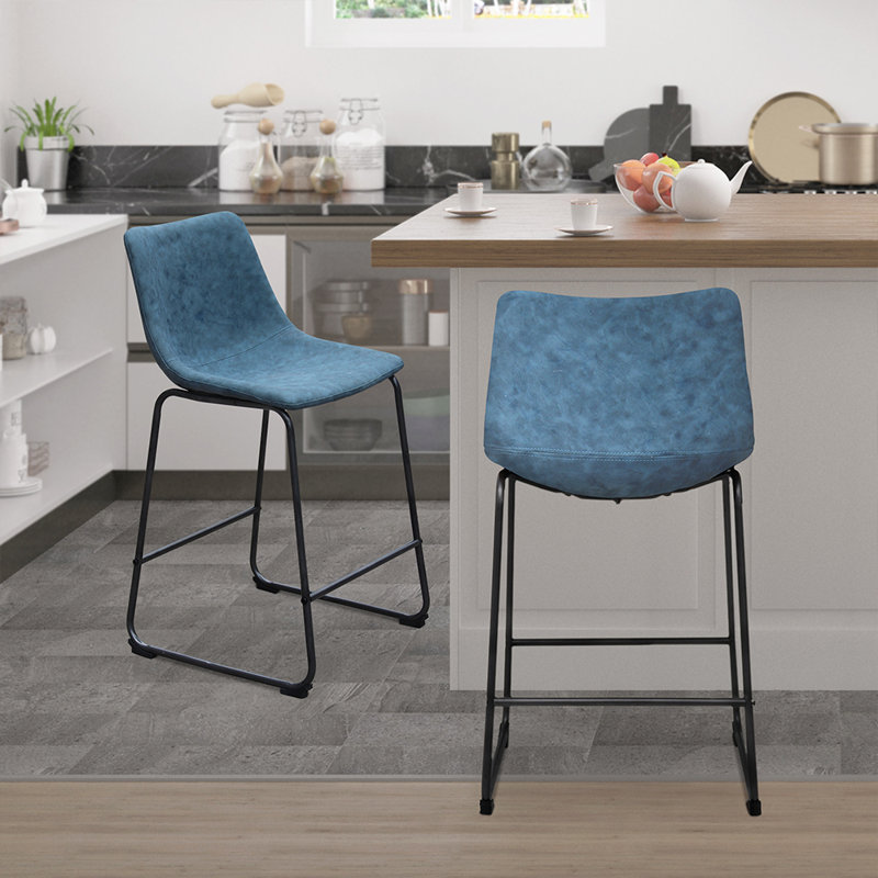 Tabouret de comptoir tapissier 24 po Madiera, Gris anthracite, Tabouret de comptoir (siège d’une hauteur de 24