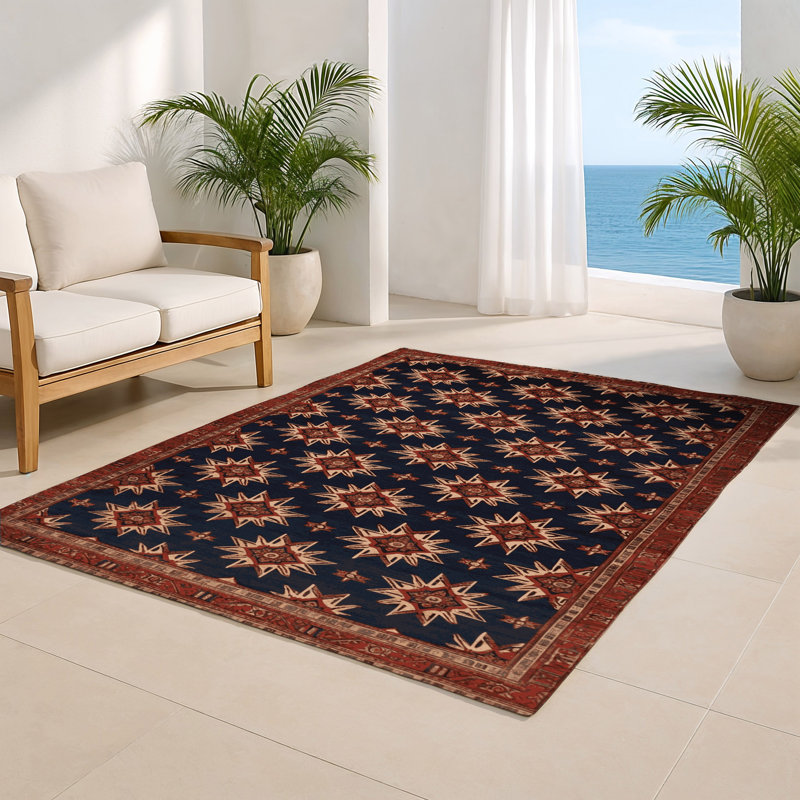 Tapis d'intérieur et d'extérieur mauve Persian, Rectangulaire 8 pi x 10 pi