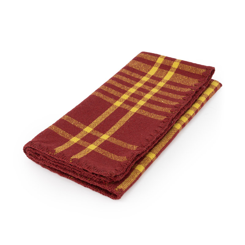 Trattoria Cotton Blend Square Napkin, Yellow/Red