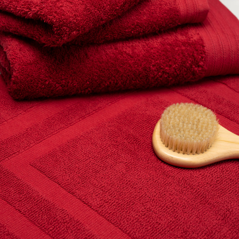 Joktan Terrycloth Bath Mat, Burgundy
