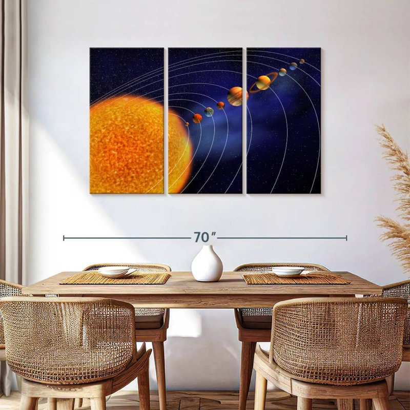 Solar System Planetary Orbit, 36" H x 57" W