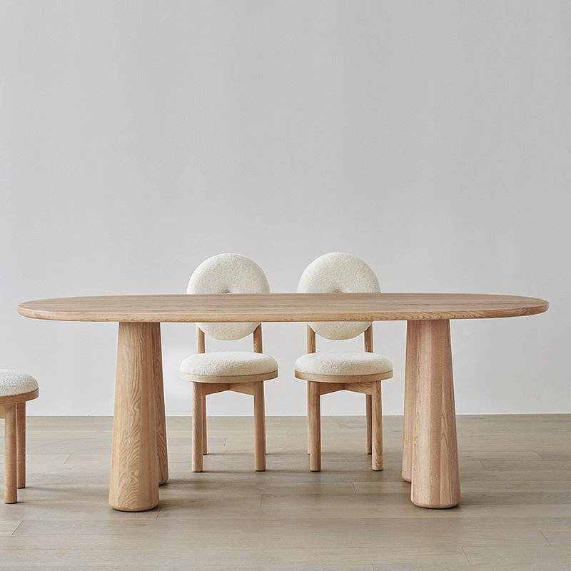 Oval Solid Wood Dining Table, 31.5" W x 70.87" L