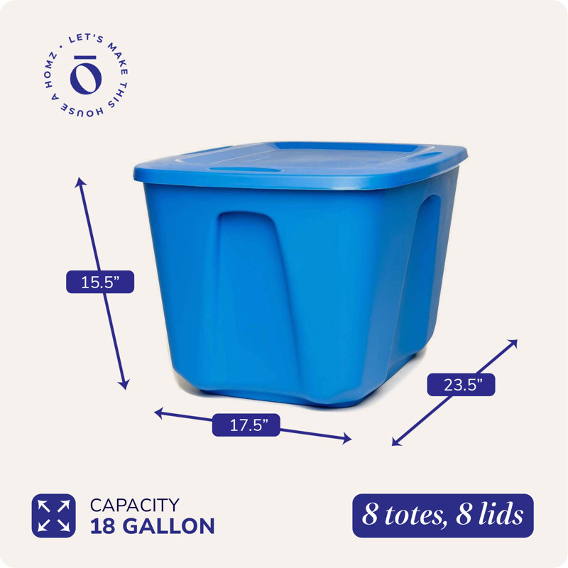 Homz Plastic Storage Tub & Tote