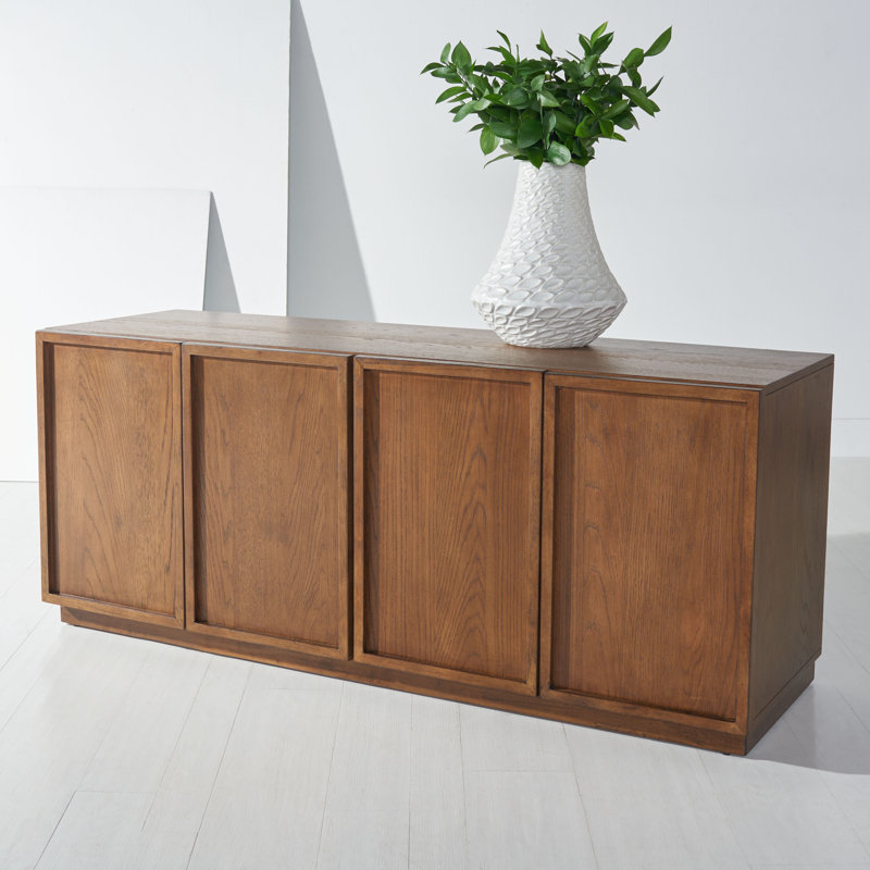 Bronwyn 4 Door Wood Media Stand, Natural