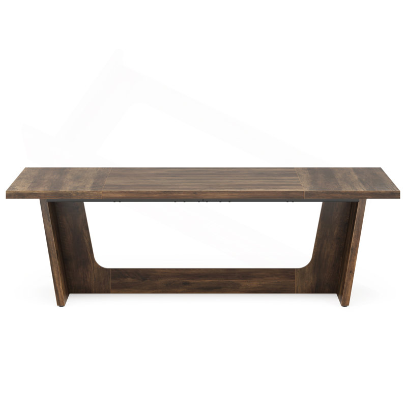 Bureau de direction 71 po pour bureau à domicile - Table d'ordinateur industrielle en bois rustique avec piédestal en bois massif, grand poste d'écriture pour bureau ou bureau - Finition résistante aux égratignures - Brun rustique