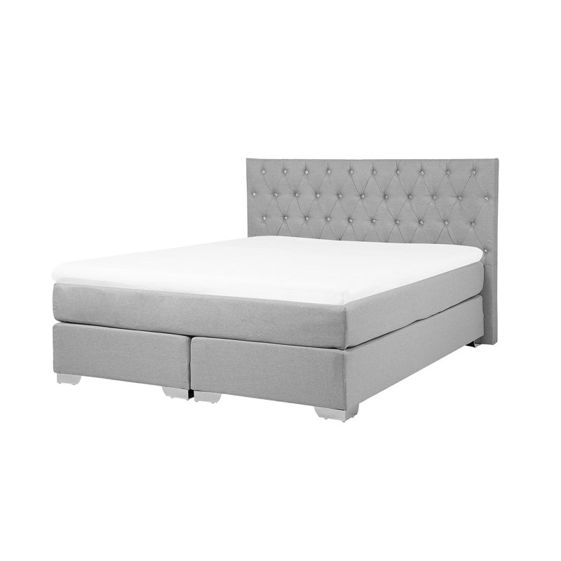 Peddie Upholstered Divan Bed with Mattress, Kingsize (5')