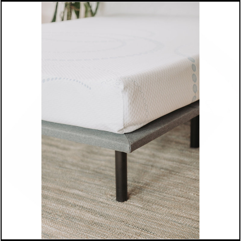 Matelas en mousse viscoélastique 8 pouces Sleep en blanc / bleu clair, Très grand simple