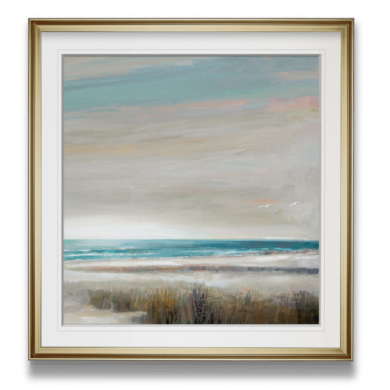 Oasis océanique - reproduction d'art, H 23 po x l 23 po x p 1,5 po, Cadre doré