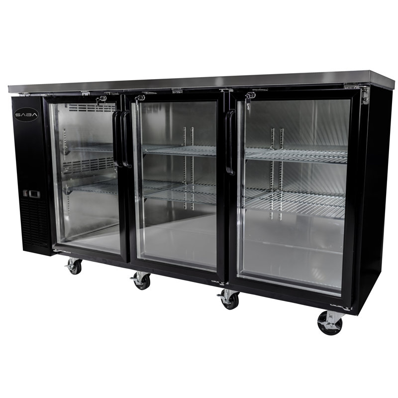 Réfrigérateur sous comptoir à trois portes, Noir