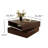 31.51'' Mid Century Modern Wood Coffee Table, Square Rotatable Coffee Table with Open Drawers
