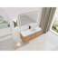 Meuble-lavabo mural peu encombrant avec lavabo en résine, finition imitation chêne moderne