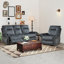 Ensemble de salon inclinable 2 pièces avec fauteuil relevable et canapé manuel-358337020
