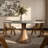Luxury Gray Turntable Round Dining Table Solid Wood Base With Lazy Susan For 6-8-269605584