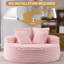 54.3" Pink Corduroy Round Chaise Lounge, No Assembly, Deep Seat Cloud Design-96817445