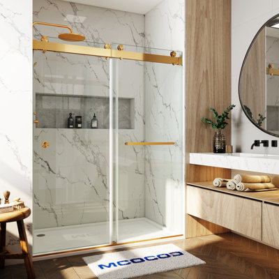 Opal Mirage MCOCOD 66-72.75" W x 76" H Double Sliding Frameless Soft Close Shower Door with 3/8 "(10mm)Clear Glass