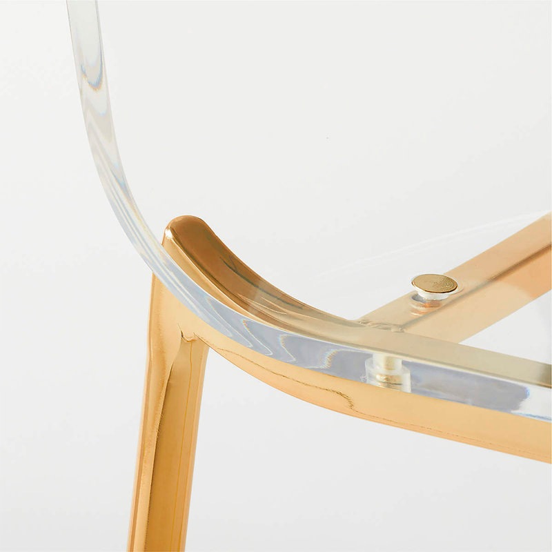 Izidora Counter Stool with Metal Frame, Gold
