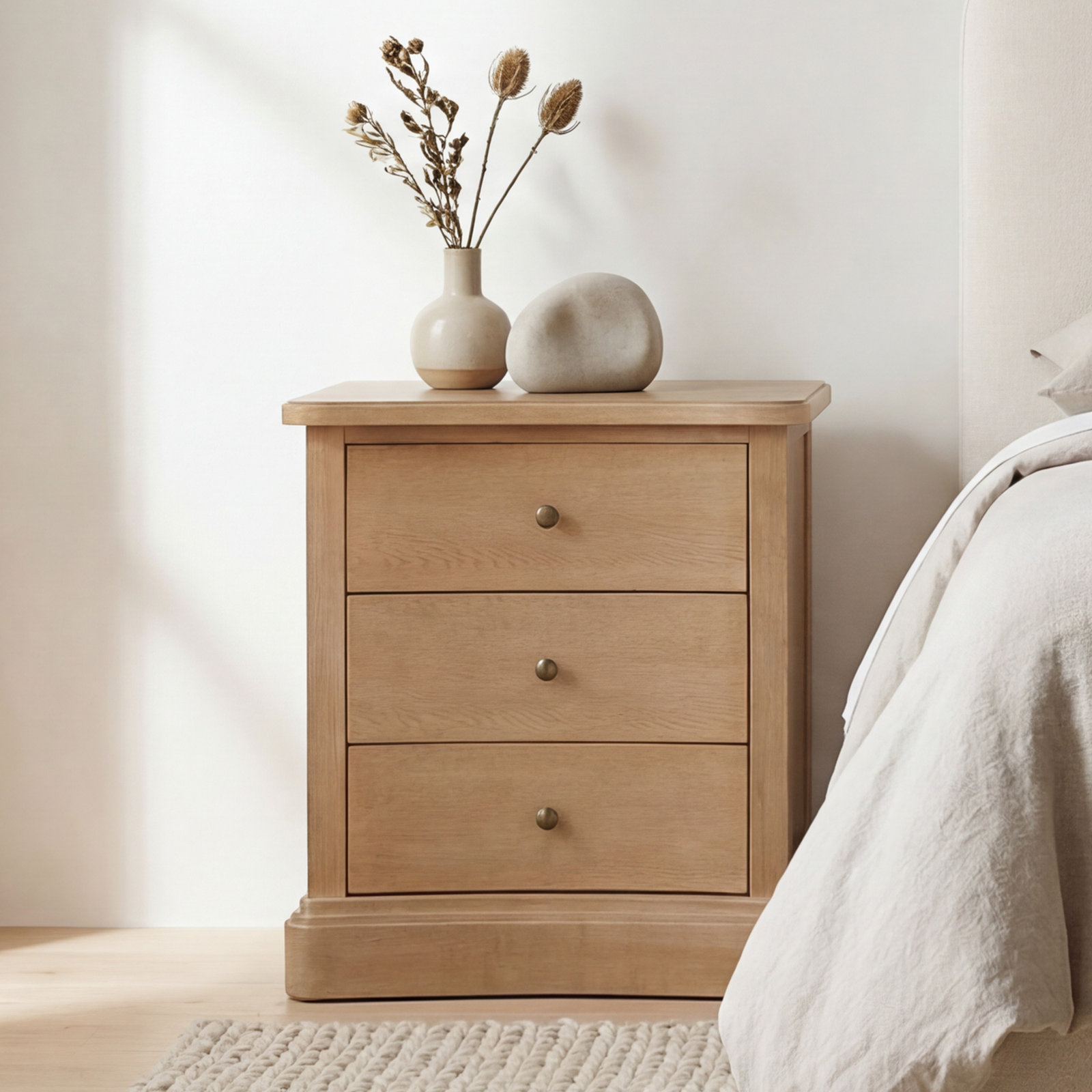 Rochelle Oak Nightstand, Brown