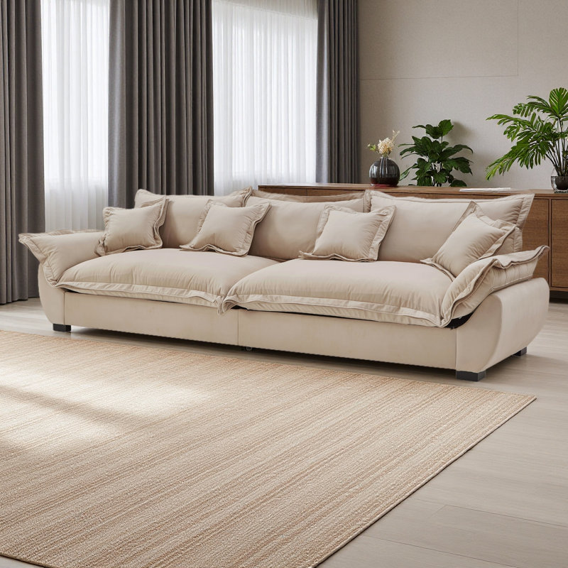 Canapé modulaire modulaire, canapé de style voile avec rangement, dossier amovible, canapé à assise profonde moderne avec coussins décoratifs