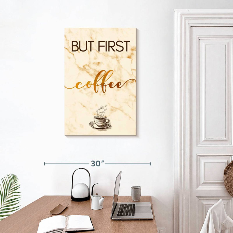 «Coffee Cup First» sur toile, H 30 po x l 20 po x P 1,25 po