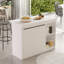 Table de cuisine moderne, blanche, 47,2 po x 34,7 po x 23,6 po | 100% panneau de particules enduit de mélamine, épaisseur: 0,7 pouce | Conception élégante de couleur unie, parfaite pour les repas et les réceptions, durable et facile à nettoyer, idéale pour les espaces contemporains-1989542313