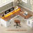 Farmhouse L Shaped Standing Desk, 71" X 73" Height Adjustable Home Office Executive Desk With Drawers-1879421723