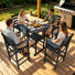 5 Pieces Outdoor Bar Chairs Table Set