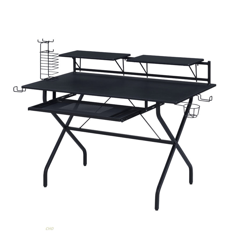 Rectangular Computer Desk With Keyboard Tray