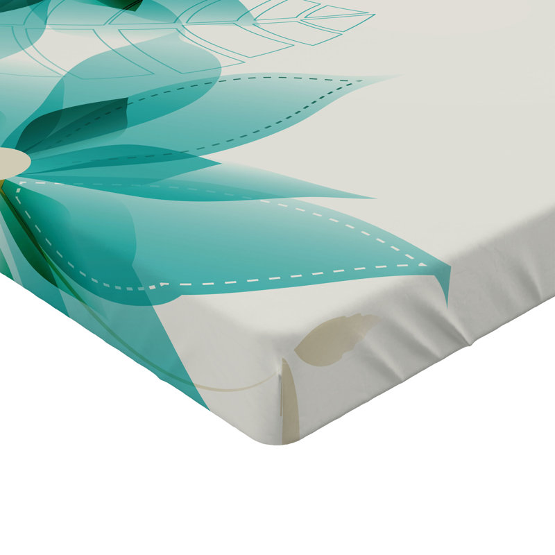 Drap-housse orange Ambesonne, Turquoise / beige floral, Drap-housse de taille très grand