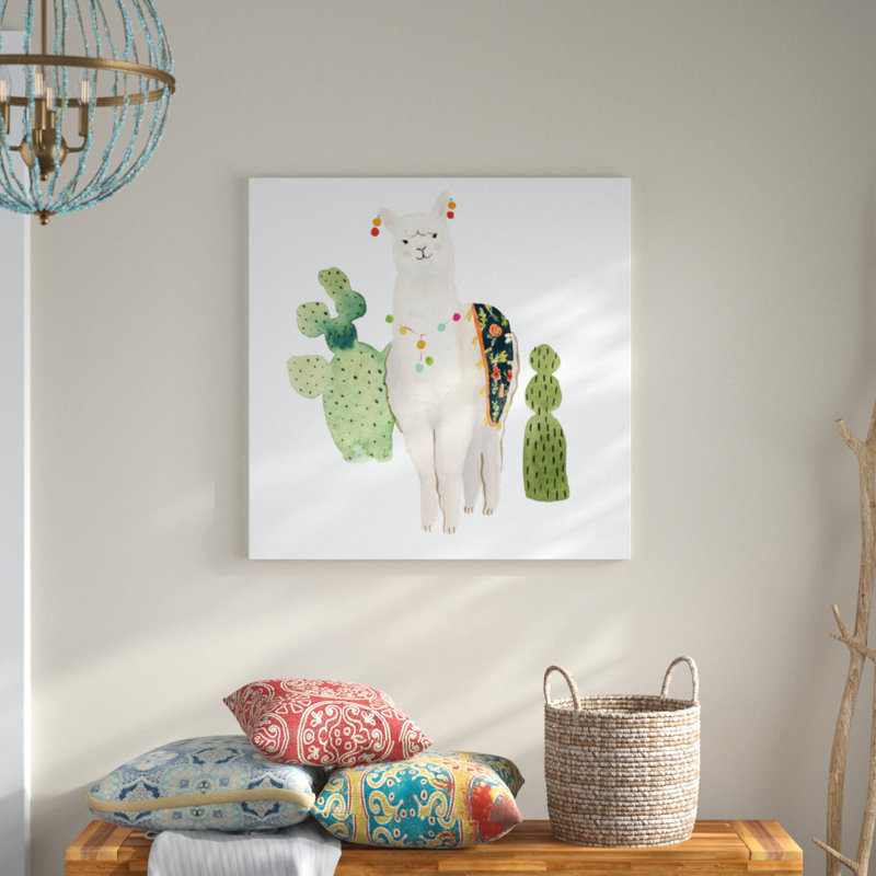 «Sweet Alpaca V», peinture sur toile, H 36 po x l 36 po