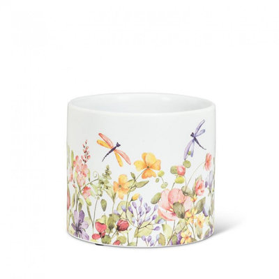 Dragonfly & Floral Print Planter