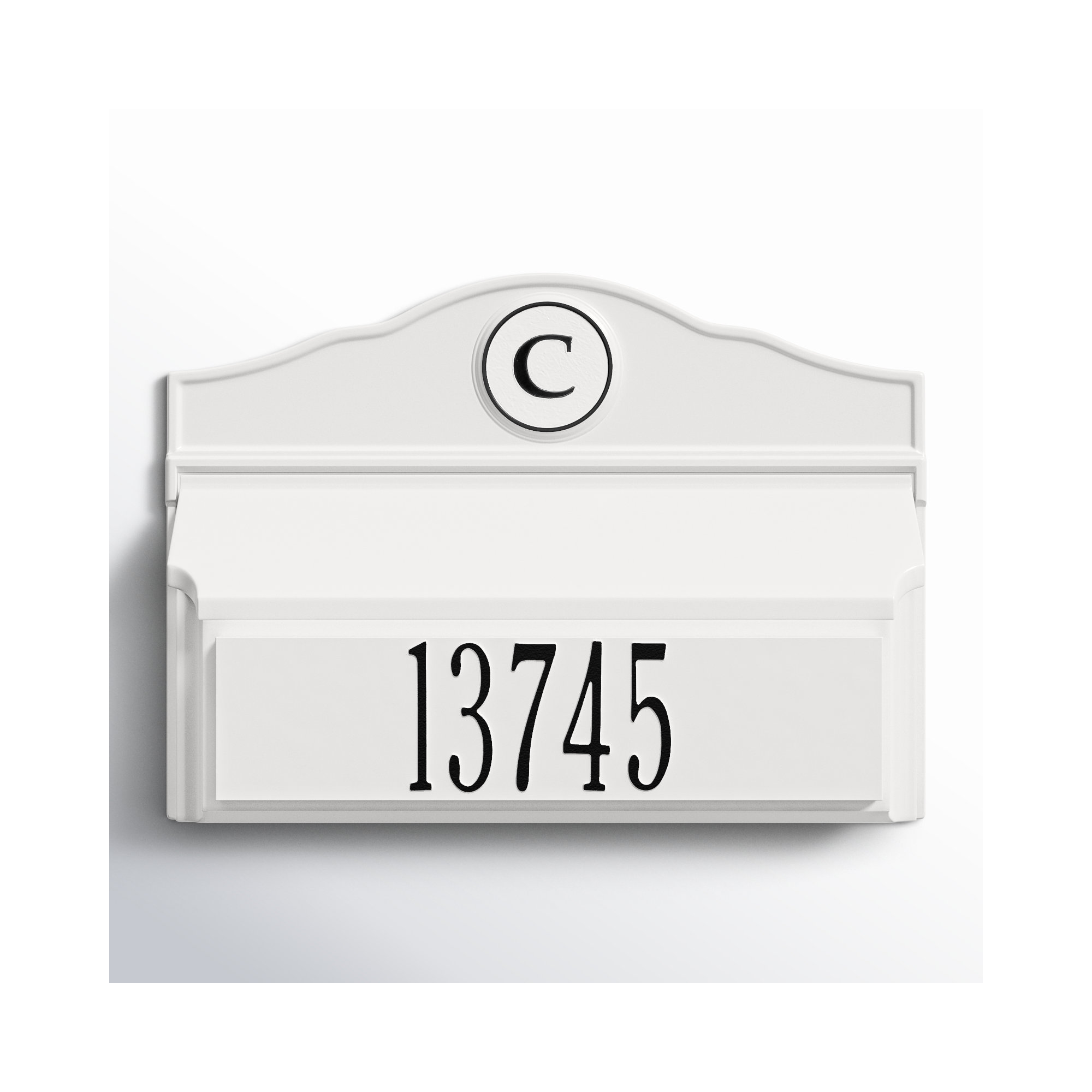 Wall Mounted Mailbox, White/Black, Yes